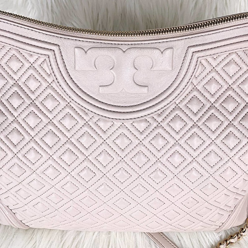 Tory Burch Fleming Quilted Leather Tote in Bedrock - Picture 14 of 15